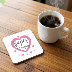 Super Mutti Personalisiertes Bestes Muttigeschenk Rechteckiger Pappuntersetzer