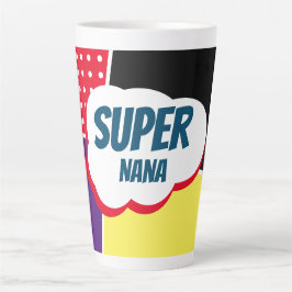 Super Nana Comic Cartoon mit Lila und gelb Milchtasse