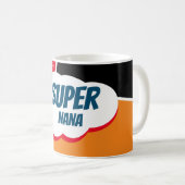 Super Nana Comic Cartoon mit Lila und Orange Kaffeetasse (VorderseiteRechts)