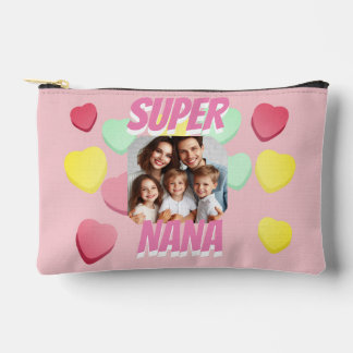 Super Nana Foto farbiges Herz | Muttertag Zubehörtasche