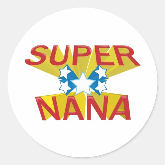 SUPER NANA RUNDER AUFKLEBER (Vorderseite)