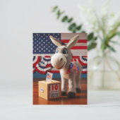 Super Niedlich Adorable Donkey-Abstimmung Postkarte (Stehend Vorderseite)