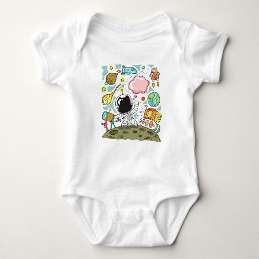 Super Niedlich Baby Astronaut Imaging Outer Space Strampler (Vorderseite)
