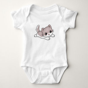 Super Niedlich Baby Kitten Jumping Cartoon Strampler