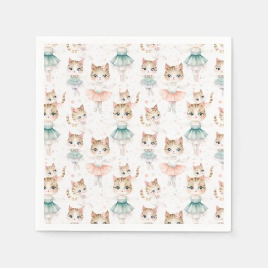 Super Niedlich Ballerina Cats Serviette (Vorderseite)