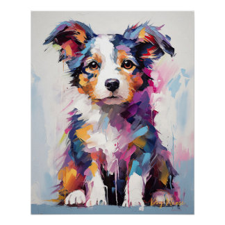 Super Niedlich Border Collie Dog Puppy 001 - Xeno Poster