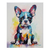 Super Niedlich Boston Terrier Dog Puppy 002 - Xeno Poster (Vorderseite)