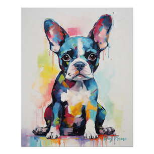 Super Niedlich Boston Terrier Dog Puppy 002 - Xeno Poster