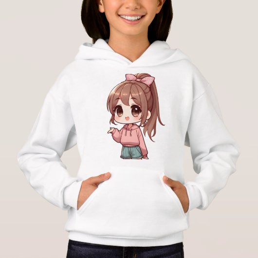 Super Niedlich Cartoon Girl Hoodie (Vorderseite)