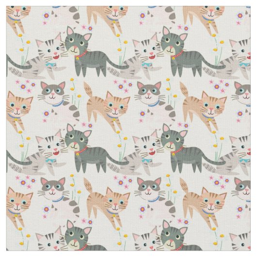 Super Niedlich Cat Fabric Stoff (Nahaufnahme)