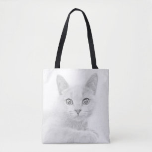 SUPER NIEDLICH Cat Portrait Foto Tasche