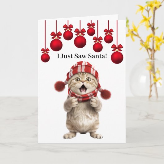 Super Niedlich Cat Weihnachtskarte Karte (Gelbe Blume)