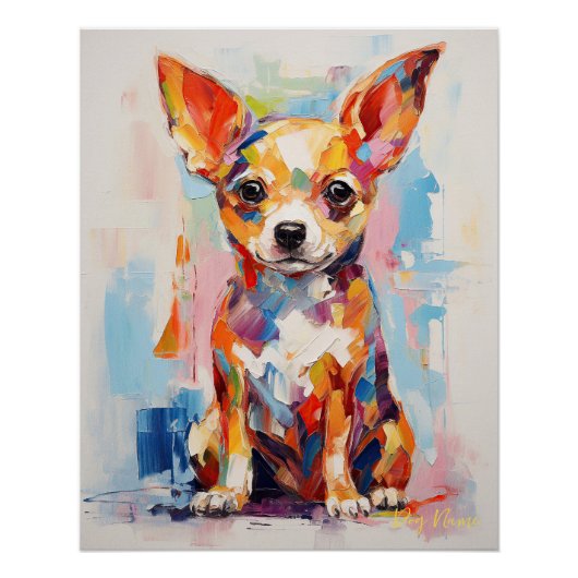 Super Niedlich Chihuahua Dog Puppy 003 - Xeno Luci Poster (Vorderseite)