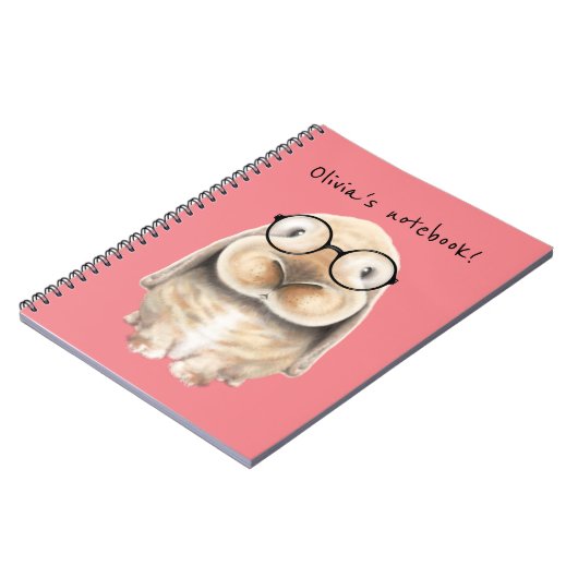 Super Niedlich Clever Bunny Notebook Notizblock (Linke Seite)