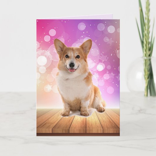 Super Niedlich Corgi Birthday Karte (Vorderseite)