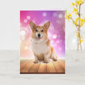 Super Niedlich Corgi Birthday Karte (Gelbe Blume)