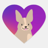 Super Niedlich Corgi Heart Sticker (Vorderseite)