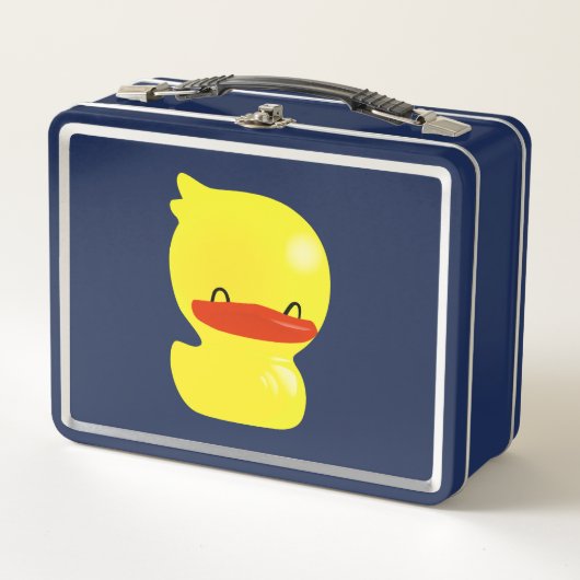 Super Niedlich Ducky Dark Blue Metal Lunch Box (Vorderseite)