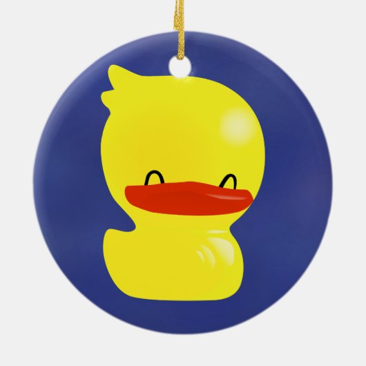 Super Niedlich Ducky Round Ornament (Hinten)