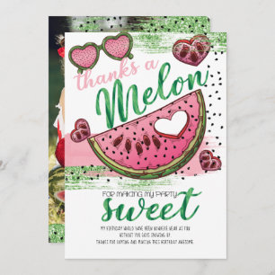 Super Niedlich eins in einem Melon Party Foto Dank Dankeskarte