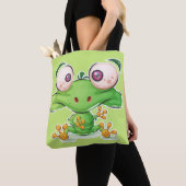 Super Niedlich Froggie Illustration Tasche (Von Nahem)