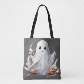Super Niedlich Ghost Pumpkins Grau Halloween Tasche (Vorderseite)