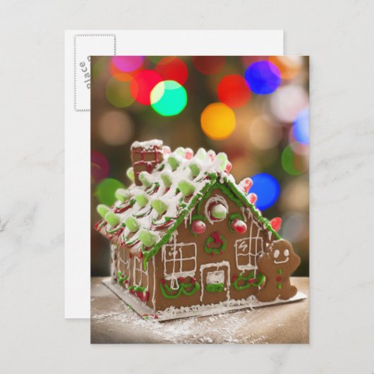 Super Niedlich Gingerbrot House Postkarte (Vorne/Hinten)