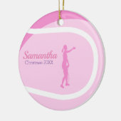 Super Niedlich Girly Pink Tennis Themed Holiday Ge Keramik Ornament (Links)