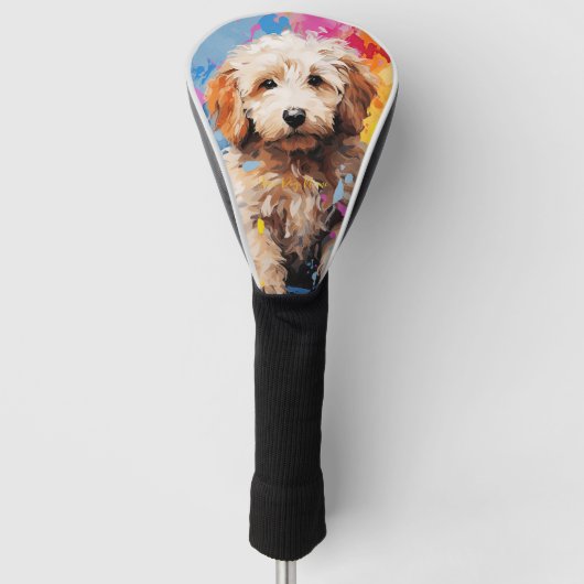Super Niedlich Goldendoodle Dog Welpe 005 - Xeno L Golf Headcover (Vorderseite)
