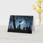 Super Niedlich Happy Halloween Cat and Dog Card Karte (Gelbe Blume)