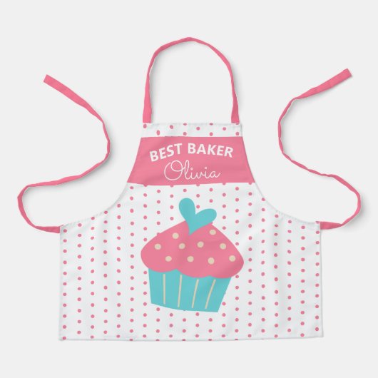 Super Niedlich Head Baker farbenfroh Cupcake Backe Schürze (Vorderseite)