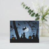 Super Niedlich Hexe und Katze und Hund Halloween Postkarte (Stehend Vorderseite)