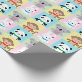 Super Niedlich Kawaii Animal Mascots Geschenkpapier (Ecke)