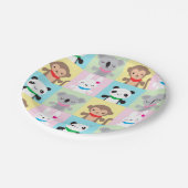 Super Niedlich Kawaii Animal Mascots Pappteller (Schrägansicht)