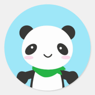 Super Niedlich Kawaii Panda Runder Aufkleber