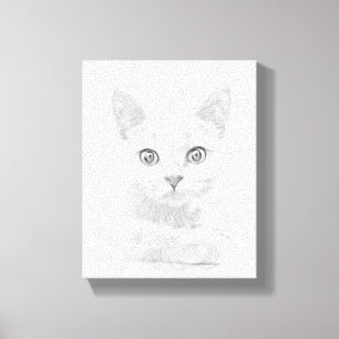 SUPER NIEDLICH Kitten Cat Portrait Leinwanddruck