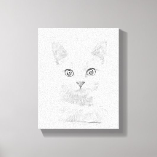 SUPER NIEDLICH Kitten Cat Portrait Leinwanddruck (Vorderseite)