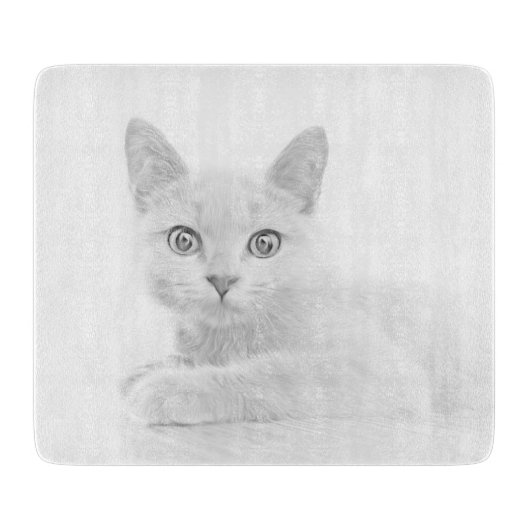 SUPER NIEDLICH Kitten Cat Portrait Schneidebrett (Vorderseite)
