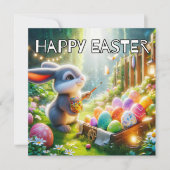 Super Niedlich Ostersonnenkaninchen Feiertagskarte (Vorderseite)
