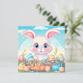 Super Niedlich Ostersonnenkaninchen Feiertagskarte (Stehend Vorderseite)