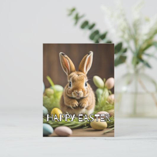 Super Niedlich Ostersonnenkaninchen Postkarte (Stehend Vorderseite)