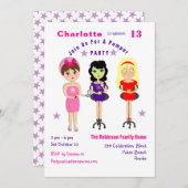Super Niedlich Pamper Party Girls Birthday Invites Einladung (Vorne/Hinten)