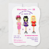 Super Niedlich Pamper Party Girls Birthday Invites Einladung (Vorderseite)