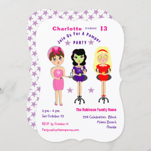 Super Niedlich Pamper Party Girls Birthday Invites Einladung