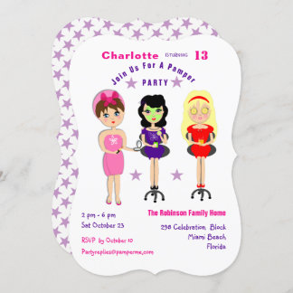 Super Niedlich Pamper Party Girls Birthday Invites Einladung