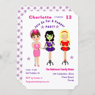 Super Niedlich Pamper Party Girls Birthday Invites Einladung