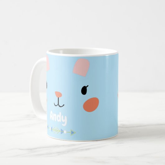 Super Niedlich Pink Bunny Face Kaffeetasse (Vorderseite Links)