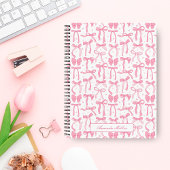 Super Niedlich Pink Coquette Bow Personalisierter  Notizblock