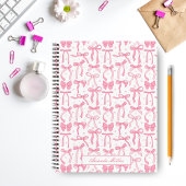 Super Niedlich Pink Coquette Bow Personalisierter  Notizblock