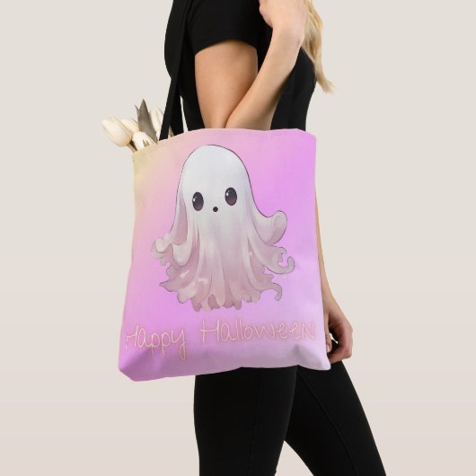 Super Niedlich Pink Ghost Happy Halloween Tasche (Von Nahem)